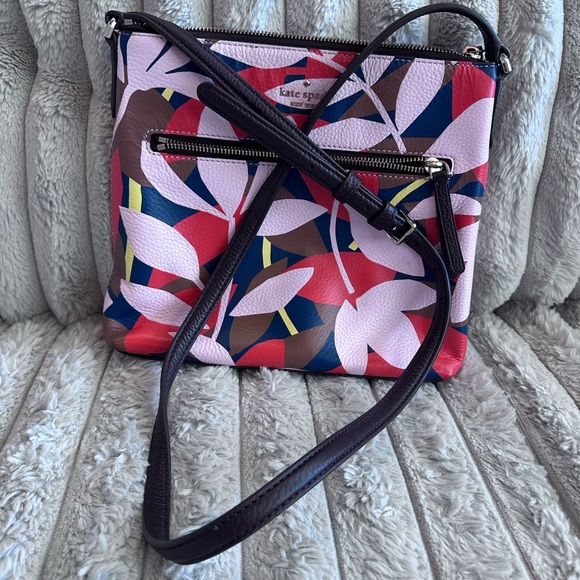Kate Spade Red and Pink Leaf Crossbody Bag - Picture 8 of 9